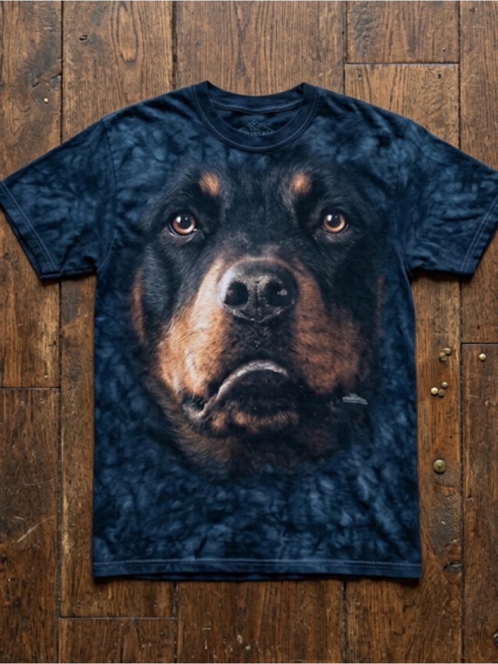 The Mountain Black Rottweiler Face Graphic Tee